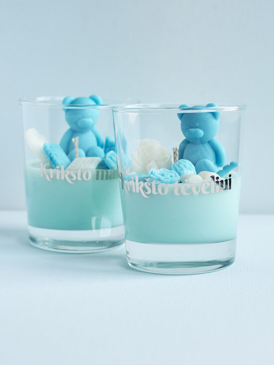 Dovanos krikšto tėvams | 2 rankų darbo žvakės su pasirinktu aromatu